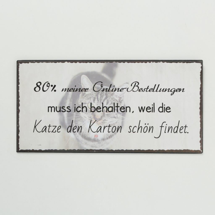 BO Blechschild "Online-Bestellung" beige 40 x 20 cm