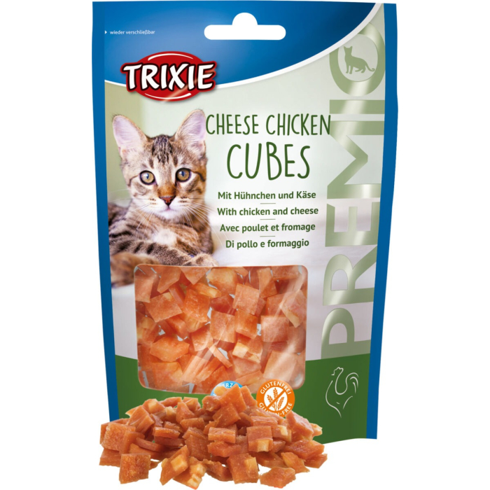 Trixie PREMIO Cheese Chicken Cubes, mit Hühnchen und Käse - 50 g | Glutenfrei