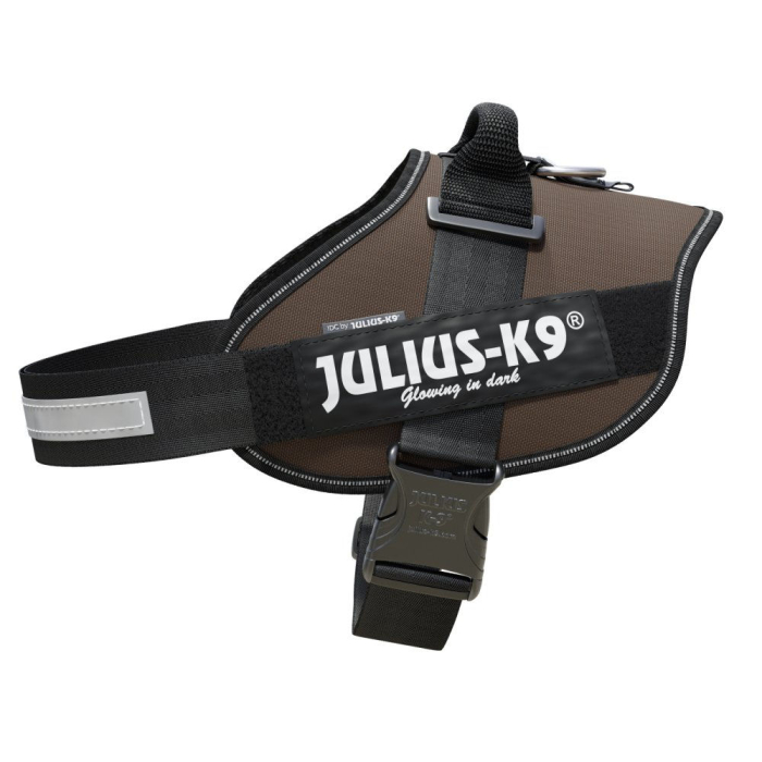 Julius-K9 IDC-Powergeschirr mit Logofeld - Schokoladenbraun | Für Hunde