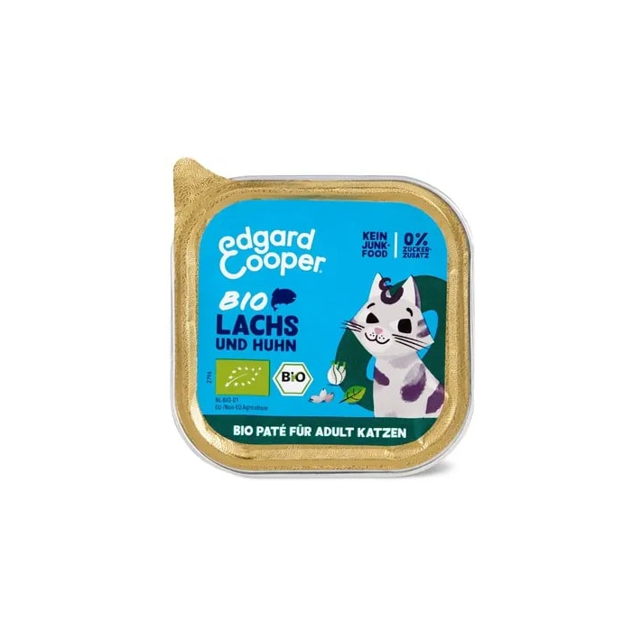 PV Edgard & Cooper Feline ADULT BIO Lachs + Huhn mit Chiasamen - 16x85g