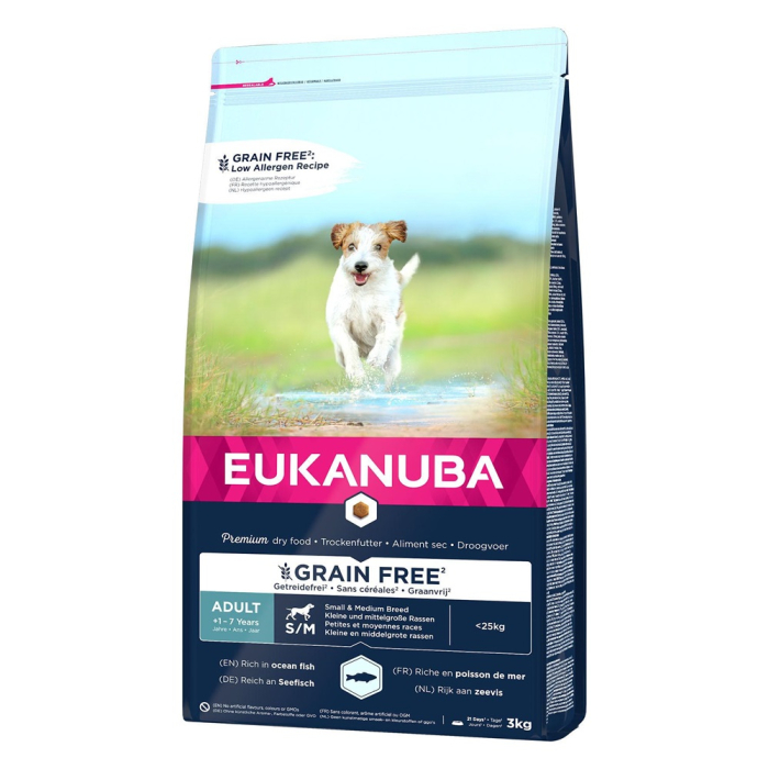  Eukanuba Grain Free Adult Small/Medium mit Lachs