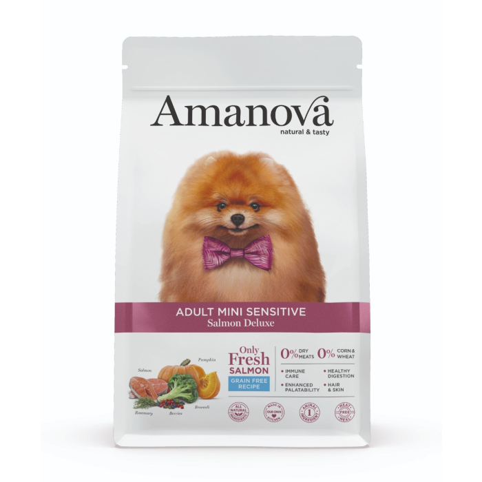 Amanova Dog Adult Mini Sensitive Salmon Deluxe Grain Free - Lachs
