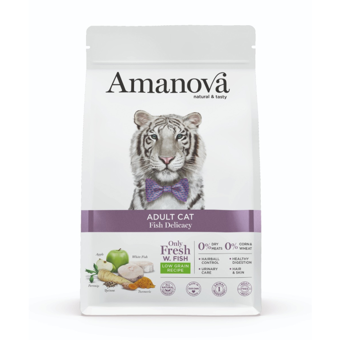  Amanova Cat Adult - Fish Delicacy Low Grain - Weisser Fisch