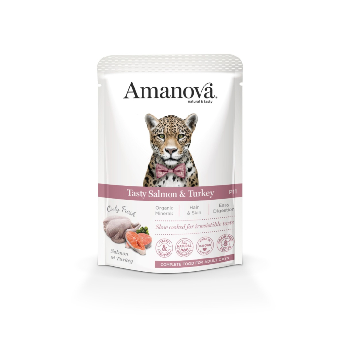 Amanova Cat Adult - Tasty Salmon & Turkey Grain Free - Leckerer Lachs und Truthahn