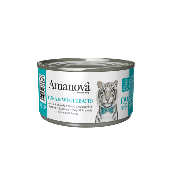 Amanova Cat Adult - Tuna & Whitebaits Grain Free, Bouillon - Thunfisch & Sardellen