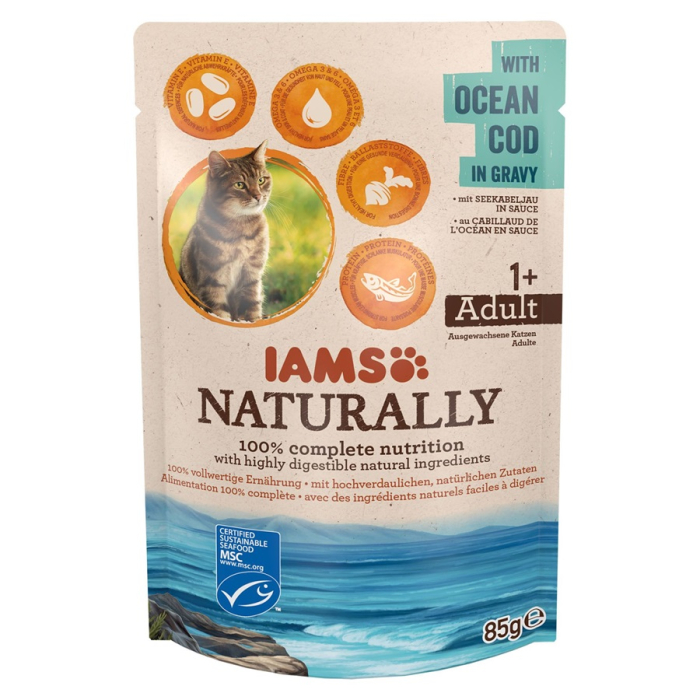 IAMS NATURALLY Adult, Ocean Cod - 24x85g