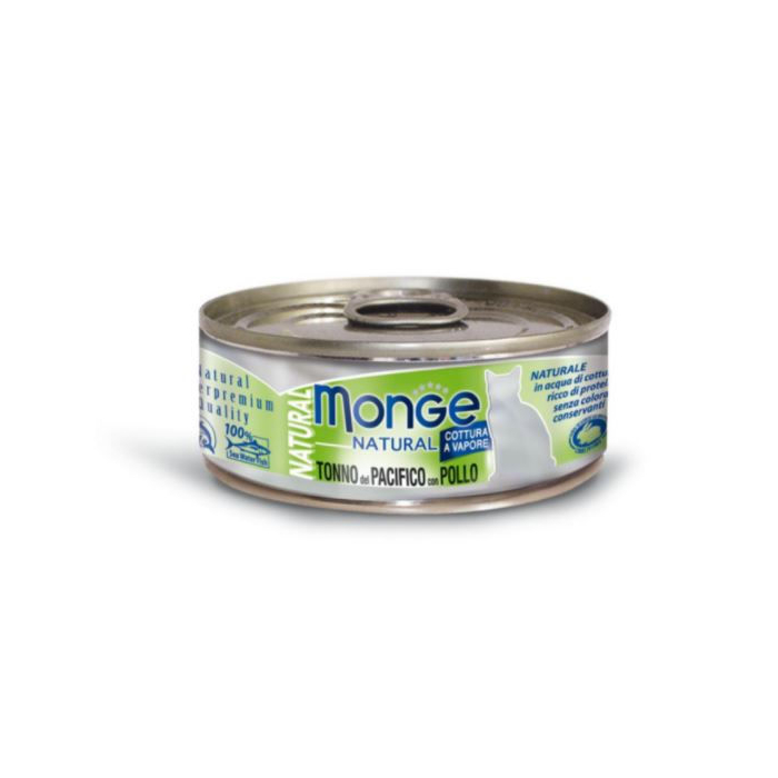 DE Monge Natural Superpremium Adult - Pazifischer Thunfisch + Huhn, 24 x 80g | für Katzen