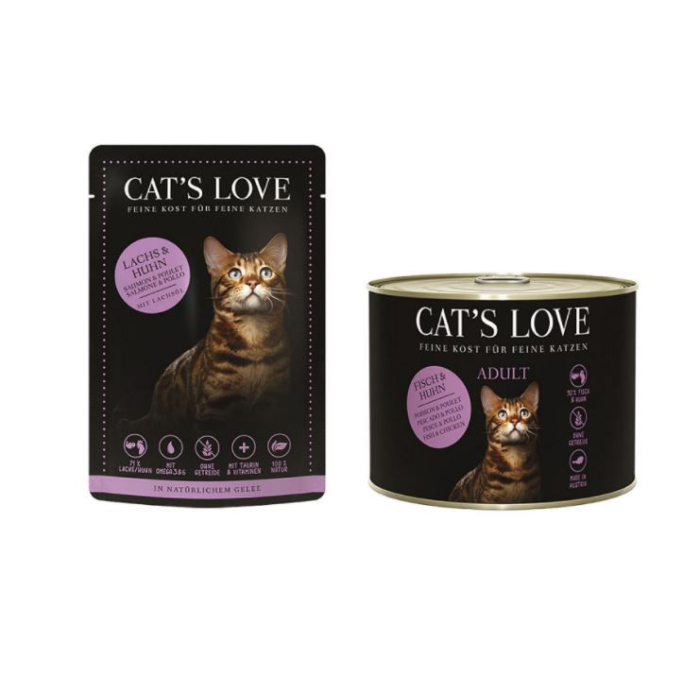 DE Cat's Love Adult, Lachs + Huhn | Katzen-Nassfutter