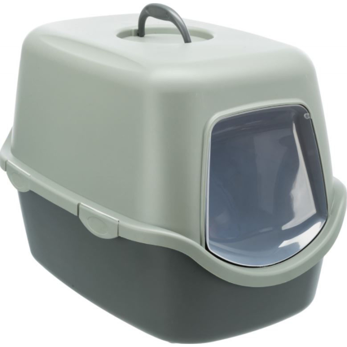 Trixie Be Eco Katzentoilette Vico, mit Haube, anthrazit/grau-grün - 40x40x56cm