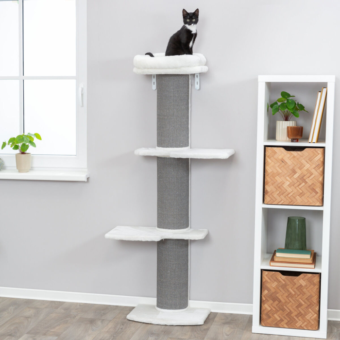 Trixie Kratzbaum Acadia mit Wandbefestigung, 160cm, grau