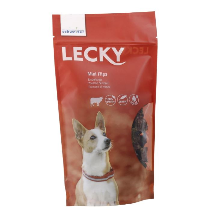 LECKY Mini Flips Rinderlunge | Kauartikel 