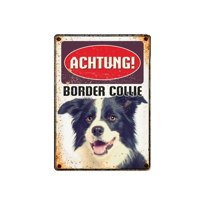 Warnschild "Achtung Border Collie", 21x15cm