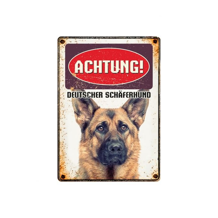 Warnschild "Achtung Deutscher Schäferhund", 21x15cm