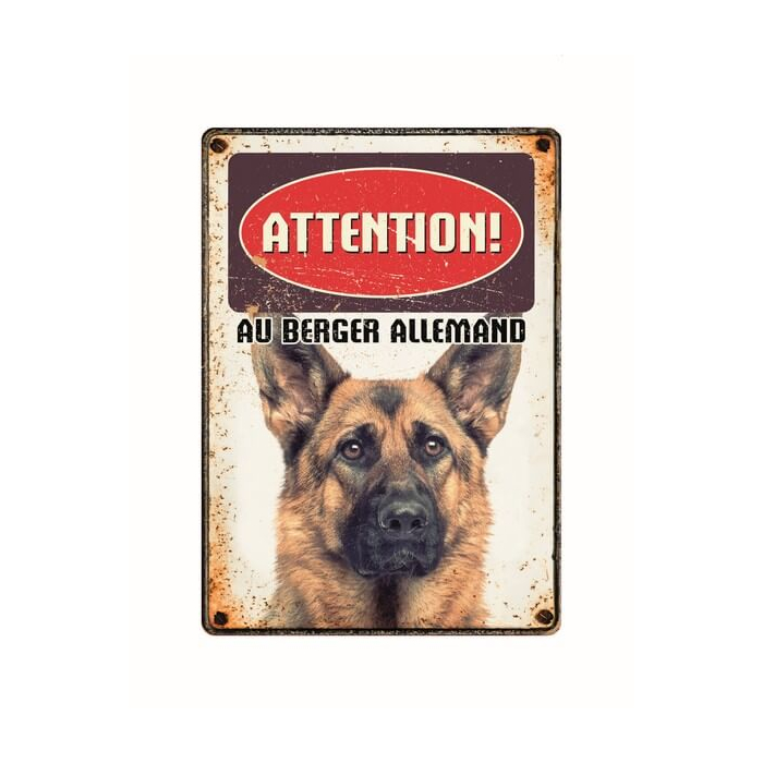 Warnschild "Attention au Berger Allemand", 21x15cm