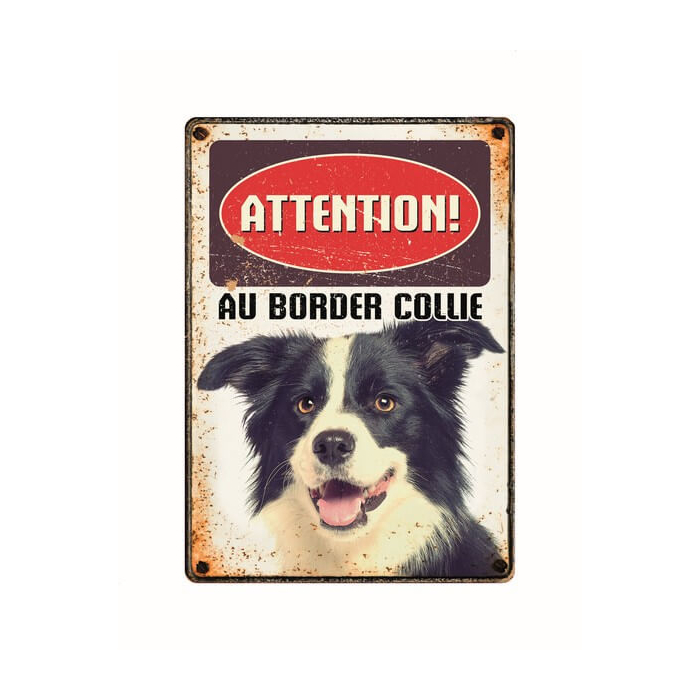 Warnschild "Attention au Border Collie", 21x15cm