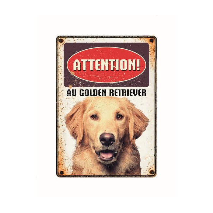 Warnschild "Attention au Golden Retriever", 21x15cm