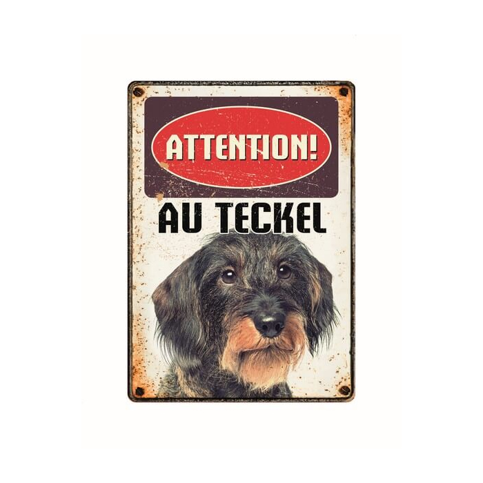 Warnschild "Attention au Teckel", 21x15cm