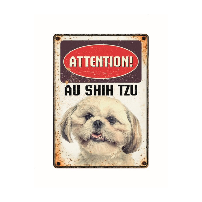Warnschild "Attention au Shih Tzu", 21x15cm