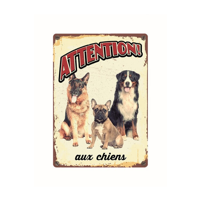 Warnschild "Attention aux chiens", 21x15cm