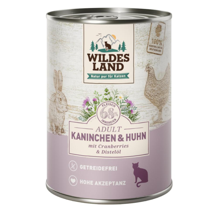 Wildes Land Adult Kaninchen und Huhn mit Cranberries