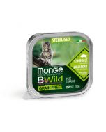 DE Monge BWild Grain Free Sterilised, Wildschwein - 32 x 100g | Katzen-Nassfutter