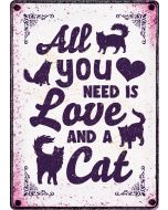 Dekoschild "All You Need is a...Cat", 21x15cm