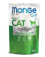 DE Monge Grill Cat Adult - Kaninchen, 28 x 85 g | Katzen-Nassfutter