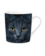 Tasse mit schwarzer Katze, schwarz