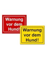 Warnschild "Warnung vor dem Hund" gelb - 20x15cm