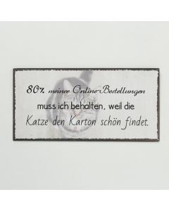 BO Blechschild "Online-Bestellung" beige 40 x 20 cm