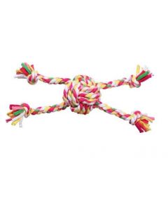 Pawise Knoten-Ball mit 4 Seilen, bunt, 22cm | Hundespielzeug