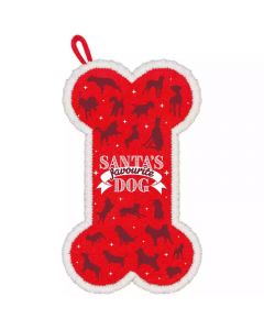 Weihnachtsstrumpf "Santa's favourite Dog", rot
