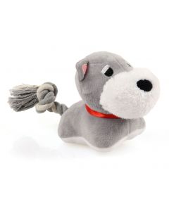 swisspet Hundespielzeug Scotty Plüsch-Terrier, grau/weiss