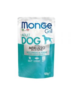 DE Monge Grill Dog Grain Free Adult - Kabeljau, 24x100g | Hunde-Nassfutter