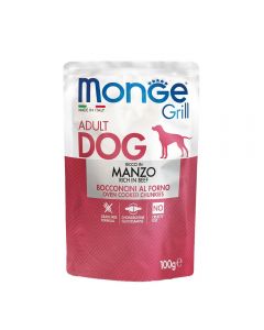 DE Monge Grill Dog Grain Free Adult - Rind, 24x100g | Hunde-Nassfutter