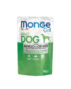 DE Monge Grill Dog Grain Free Adult - Lamm + Gemüse, 24x100g | Hunde-Nassfutter