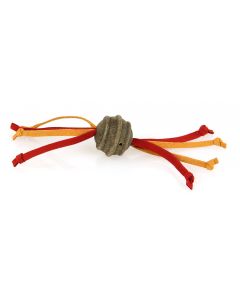 swisspet Catnip-Ball mit Lederstreifchen, rot/gelb 