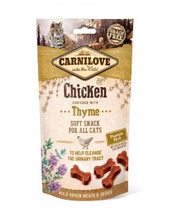 Carnilove Feline Soft Snack - Huhn mit Thymian - 12x50 g | Snack für Katzen