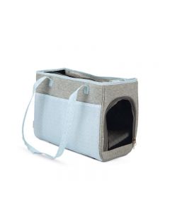 JS Beeztees Puppy Transporttasche Minda, grau-blau - 40x22x28cm | Für Welpen und Katzen
