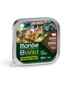DE Monge BWild Grain Free Large Breed, Büffel - 32 x 100g | Katzen-Nassfutter