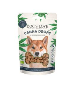DE Dog‘s Love 100% Bio Canna Drops mit Geflügel, 150g | Snack für Hunde