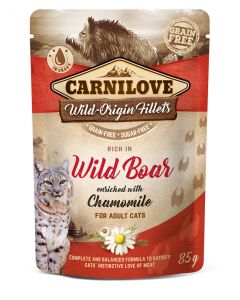 Carnilove Feline Pouch Ragout - Wildschwein mit Kamille - 24 x 85 g | Nassfutter für Katzen
