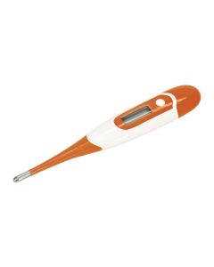 Kerbl Digitales Fieberthermometer mit Signalton, flexible Sonde, orange