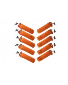 Firedog Set 10 Standard Dummies, 500g - orange, nummeriert 1-10