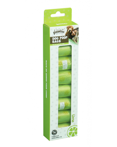 Pawise Hundekotbeutel grün, Limetten-Duft | 8er-Set