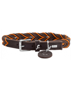 Hunter Solid Education Cord Halsband | dunkelbraun/orange