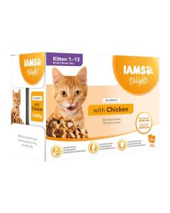  IAMS Delights Kitten in Chicken in Sauce - 12x85g | Multipack