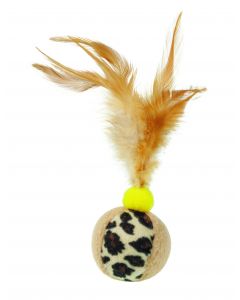 Katzenspielzeug Ball mit Feder - 14 cm