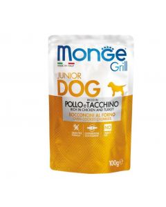 DE Monge Grill Dog Grain Free Junior - Huhn + Truthahn, 24x100g | Hunde-Nassfutter