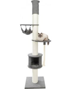 Trixie Kratzbaum XXL Fidele, deckenhoch, 220–250 cm, grau | Für Katzen
